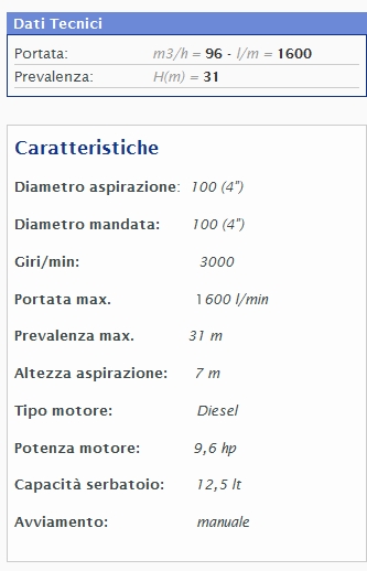 Motopompa HL 100 CLE Airmec