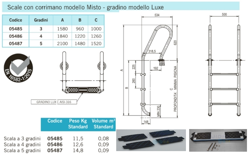 Scala per piscina modello MISTO Deluxe offerta