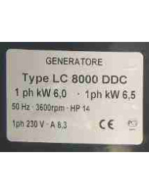 GENERATORE corrente 6,5 kw LC 8000 DDC benzina Gruppo elettrogeno Airmec 230 V