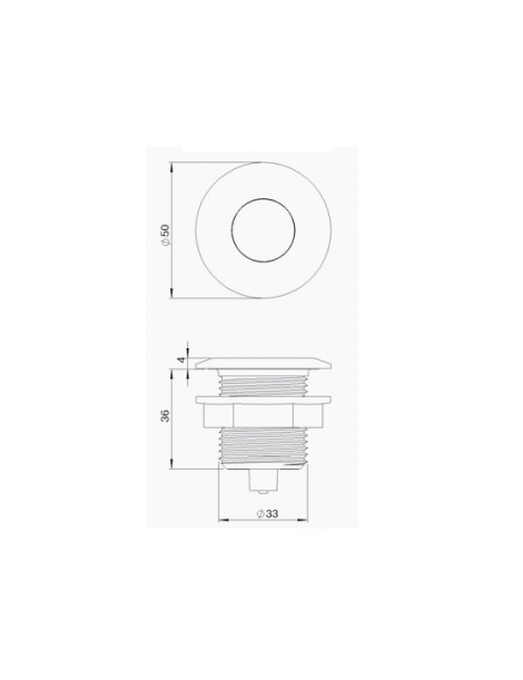 Pulsante pneumatico cromato in ABS per pompa installazione a pannello foro 33mm