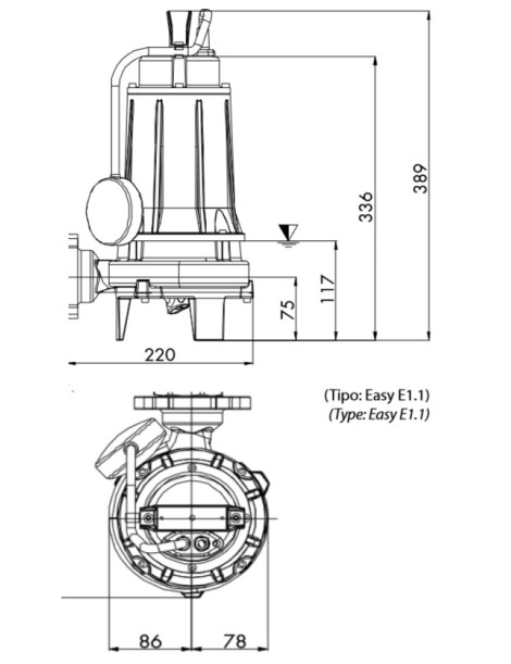 Elettropompa GRIX 32-2/110 T 1,5 HP Trituratrice DRENO TRIFASE Acque Nere Fossa Biologica Lurida