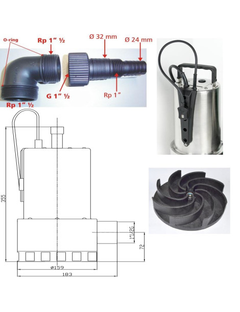 Pompa Acciaio Inox Con Galleggiante Incorporato Per Acqua Sporca