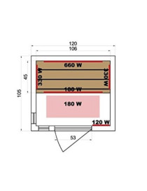 Sauna infrarosso BBS-Apollo 2 posti con diffusore al carbonio 1890 watt