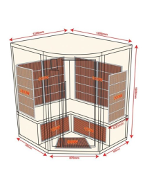 Sauna infrarosso BBS-Apollo 3-4 posti con diffusore al carbonio 2430 watt