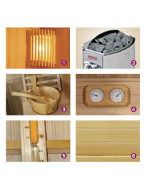 Sauna ZENIT 4 posti Finlandese tradizionale a Vapore 6000 W