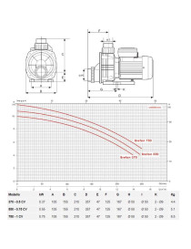 Pompa BRETON (ARCA) 750 Idromassaggio 1,0 Hp - 13,8 M3/H Per Vasca E Piscina Monofase