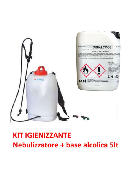 KIT nebulizzatore + base alcolica igienizzante - disialcool 5 LT