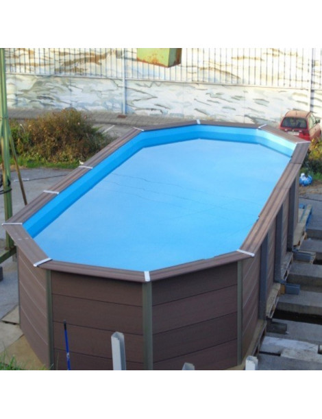 Piscina fuori terra ovale in composito GRE 804x386x124 cm 36 m3 con filtro a sabbia e scaletta cod.KPCOV80