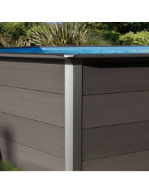 Piscina fuori terra ovale in composito GRE 664x386x124 cm 33 m3 con filtro a sabbia e scaletta cod.KPCOV66