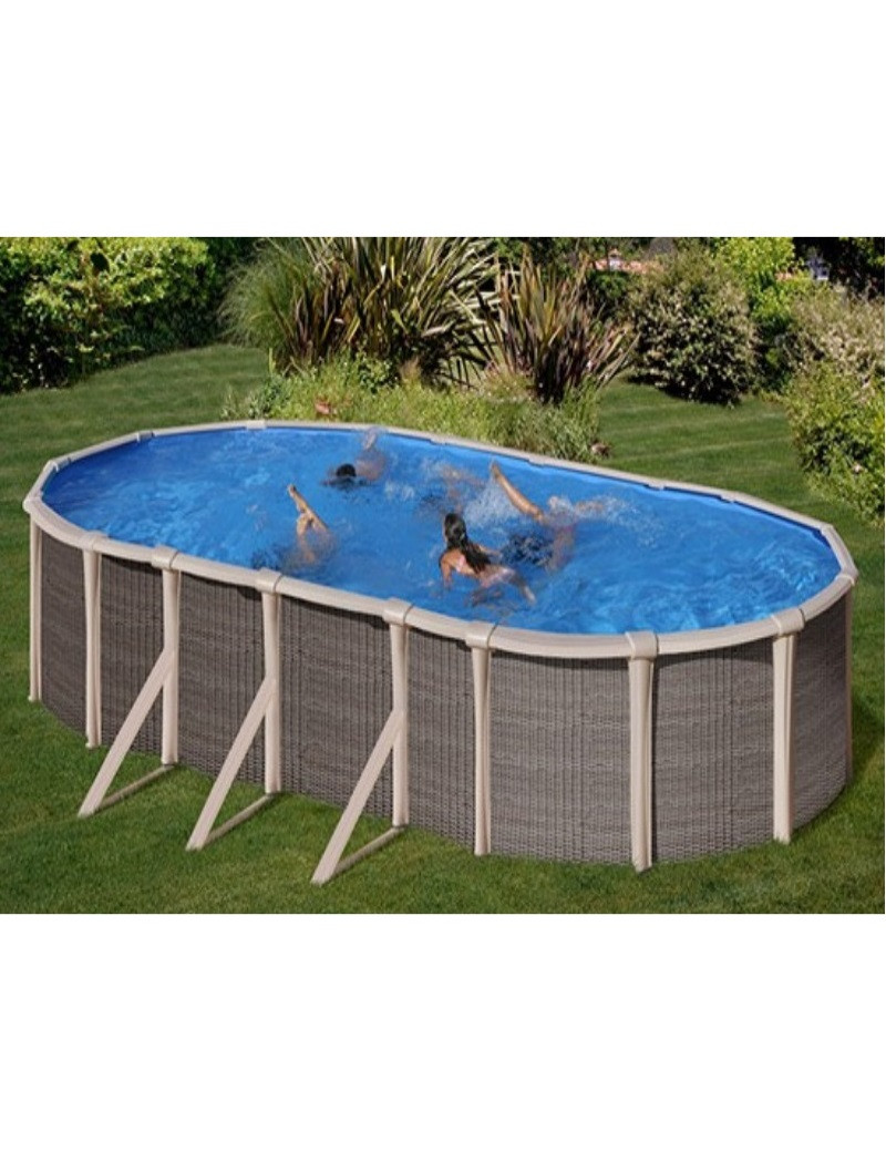 Piscina fuori terra Fusion in acciaio GRE ovale 760x460x135 cm 45 m3 con filtro e scaletta cod.KITPROV760H