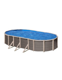 Piscina fuori terra Fusion in acciaio GRE ovale 760x460x135 cm 45 m3 con filtro e scaletta cod.KITPROV760H