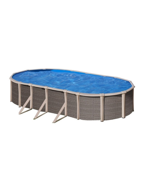 Piscina fuori terra Fusion in acciaio GRE ovale 760x460x135 cm 45 m3 con filtro e scaletta cod.KITPROV760H