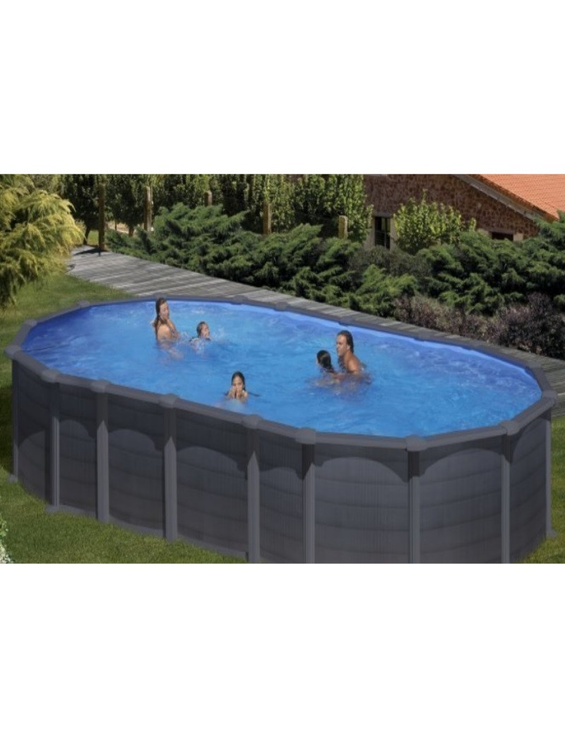 Piscina fuori terra Capri in acciaio GRE ovale 730x375x132 cm 35 m3 cod.KITPROV7388GF