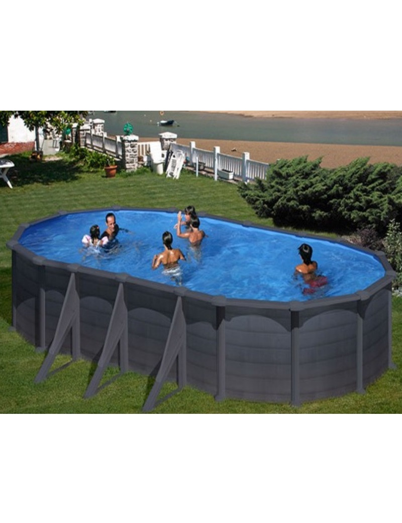 Piscina fuori terra Granada in acciaio GRE ovale 730x375x132 cm 35 m3 cod.KITPROV738GF