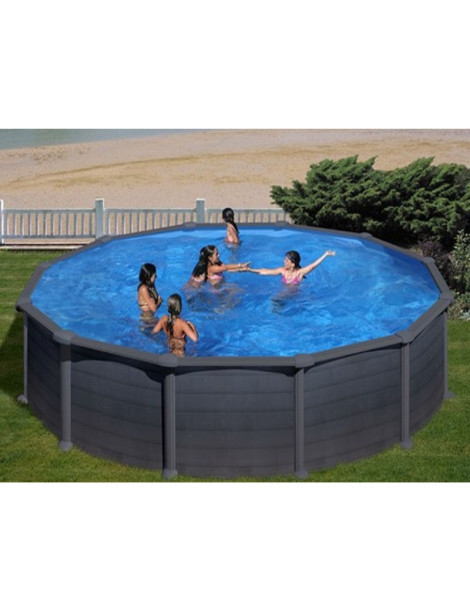 Piscina fuori terra Granada in acciaio GRE rotonda 550x550x132 cm 40 m3 cod.KITPR558GF