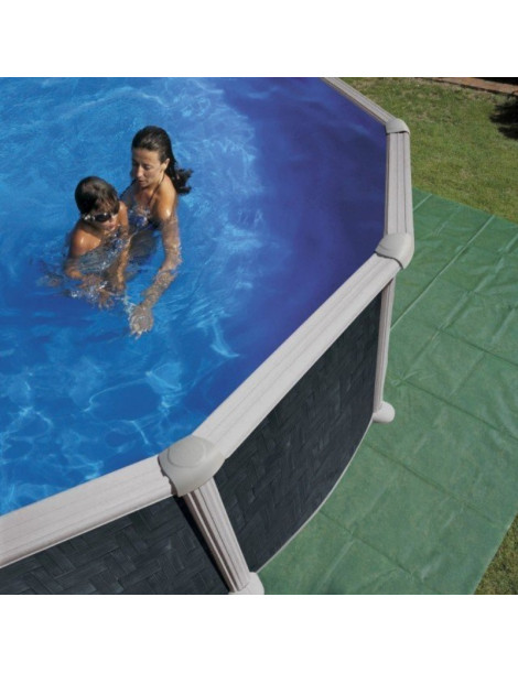 Piscina fuori terra Granada in acciaio GRE rotonda 550x550x132 cm 40 m3 cod.KITPR558GF