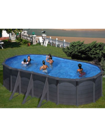 Piscina fuori terra Kea in acciaio GRE ovale 730x375x120 cm 33 m3 cod.KIT730GF