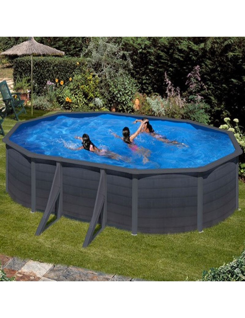 Piscina fuori terra Kea in acciaio GRE ovale 610x375x120cm 20,8m3 cod. KIT610GF