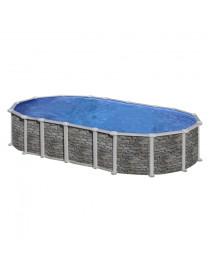 Piscina fuori terra Santorini in acciaio GRE ovale 730x375x132 cm 35 m3 cod.KITPROV7388PO