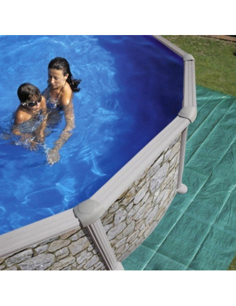 Piscina fuori terra Santorini in acciaio GRE ovale 730x375x132 cm 35 m3 cod.KITPROV7388PO