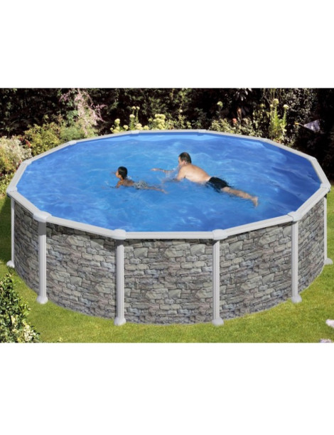 Piscina fuori terra Corcega in acciaio GRE rotonda 550x550x132 cm 40 m3 cod.KITPR558PO