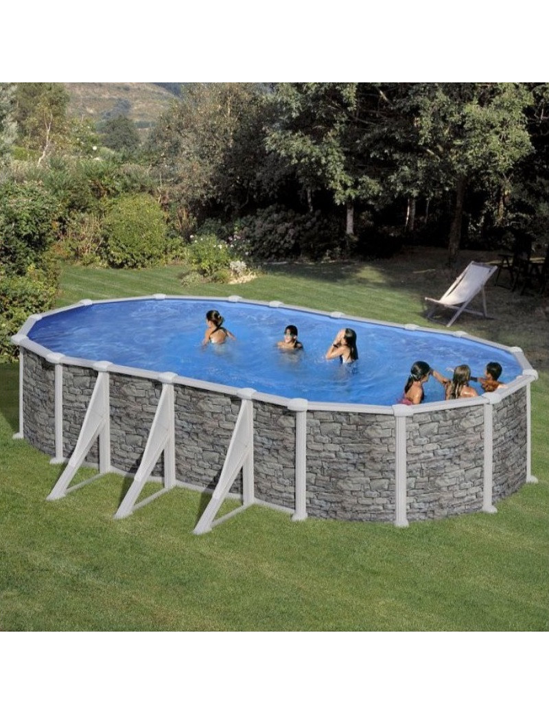 Piscina fuori terra Cerdena in acciaio GRE ovale 730x375x120 cm 32 m3 cod.KIT730PO