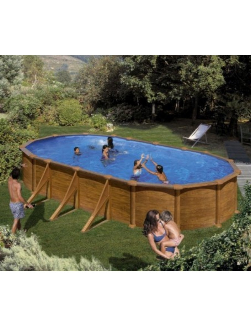 Piscina fuori terra Mauritius in acciaio GRE ovale 730x375x132 cm 35 m3 cod.KITPROV738WO