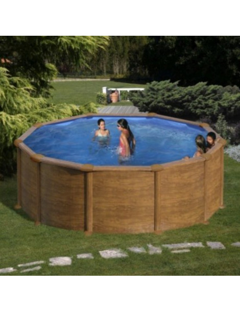 Piscina fuori terra Mauritius in acciaio GRE rotonda 550x550x132 cm 40m3 cod.KITPR558WO