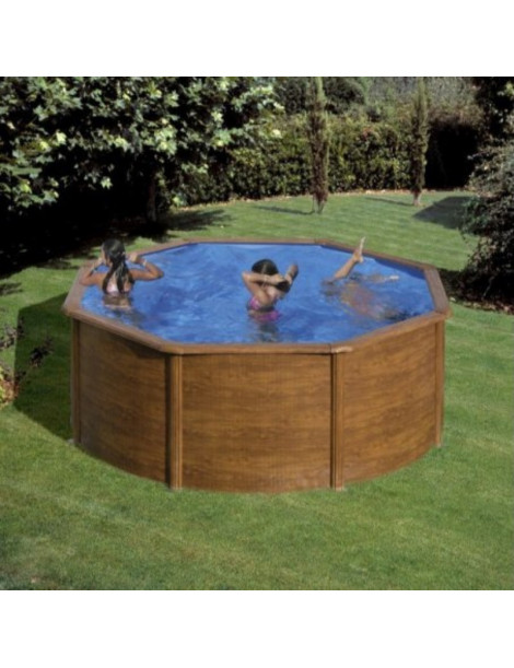 Piscina fuori terra Sicilia in acciaio GRE rotonda 350x350x120cm 10,1m3 cod. KITPR353W