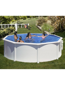 Piscina fuori terra Azores in acciaio GRE rotonda 460x460x120 cm 25 m3 cod. KITPR4583