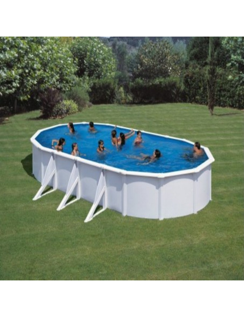 Piscina fuori terra Fidji in acciaio GRE ovale 730x375x120cm 25,3m3 cod. KIT730ECO