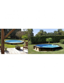 Piscina fuori terra Violette in legno GRE ottagonale 511x511x124cm 16,5m3 cod. 790085