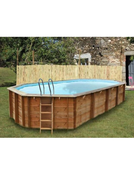 Piscina fuori terra Avila in legno GRE ovale 942x592x146cm 57,5m3 cod. 790092