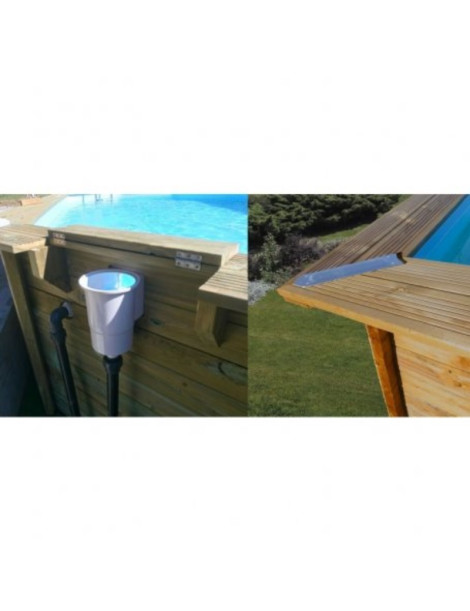 Piscina fuori terra Avila in legno GRE ovale 942x592x146cm 57,5m3 cod. 790092