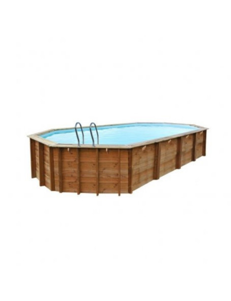 Piscina fuori terra Avila in legno GRE ovale 942x592x146cm 57,5m3 cod. 790092