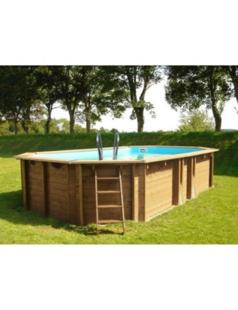 Piscina fuori terra Grenade in legno GRE ovale 436x336x119cm 11,2m3 cod. 790086