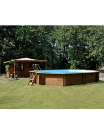 Piscina fuori terra Grenade in legno GRE ovale 436x336x119cm 11,2m3 cod. 790086