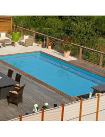 Piscina fuori terra Evora in legno GRE rettangolare 600x400x133cm 23,5m3 cod. 790094