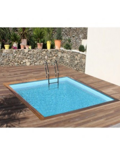 Piscina fuori terra Carra in legno GRE quadrata 300x300x119cm 7,6m3 cod. 790093