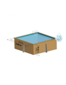 Piscina fuori terra Carra in legno GRE quadrata 300x300x119cm 7,6m3 cod. 790093