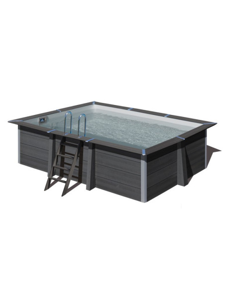 Piscina fuori terra rettangolare in composito GRE con filtro a sabbia e scaletta 4,66m x 3,26m h 1,24 m  cod. KPCOR46