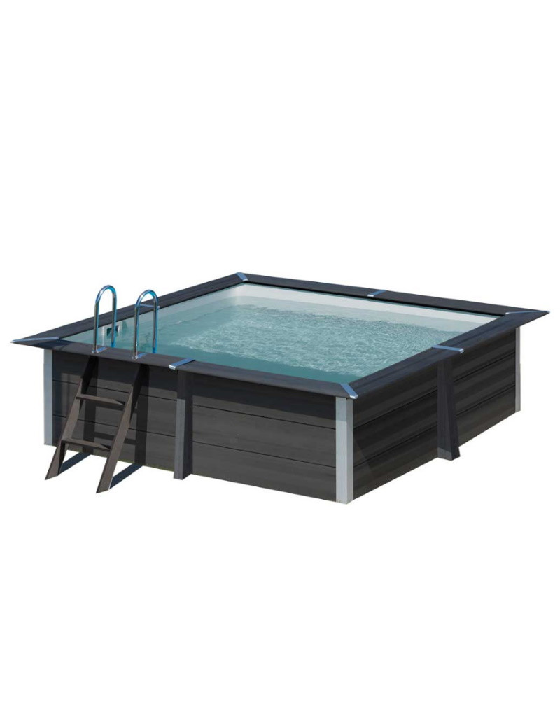 Piscina fuori terra quadrata in composito GRE con filtro a sabbia e scaletta 3,26m x 3,26m h 96 cmcod. KPCOR28