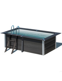 Piscina fuori terra rettangolare in composito GRE con filtro a sabbia e scaletta 3,26m x 1,86m h 96 cm cod. KPCOR2814