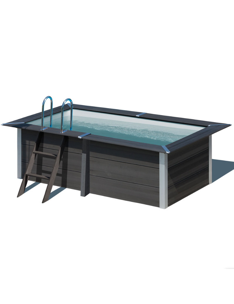 Piscina fuori terra rettangolare in composito GRE con filtro a sabbia e scaletta 3,26m x 1,86m h 96 cm cod. KPCOR2814