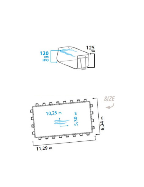 Piscina fuori terra PVC 5,30 X 10,25 h120 LAGHETTO POP 510 BLU