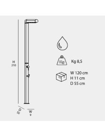 Doccia tradizionale QUICK Q125 in alluminio smontabile con miscelatore Arkema