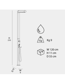 Doccia tradizionale QUICK Q145 in alluminio smontabile con miscelatore Arkema