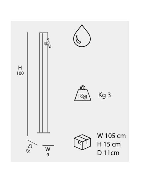 Fontana tradizionale QUICK Q695 in alluminio con rubinetto porta gomme ARKEMA