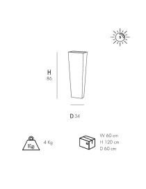 Vaso quadro 86 Arkema  con illuminazione a led