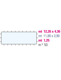 Piscina rettangolare California 11,80 x 3,90 x h1,25 M con copertura